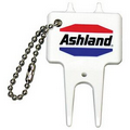 Plastic Bent Divot Tool with Bead Chain (2 1/2"x1 1/4")